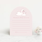 "Swan Song" - Baby Shower Insert Cards in Sherbet by Carolyn Kach - Front