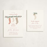 "merry little stockings" - Baby Shower Insert Cards in Cranberry by Rebecca Durflinger - With Invitation