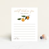 "Little Cutie" - Baby Shower Insert Cards in Clementine by Stacey Meacham - Front