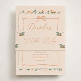"Cutie Frame" - Baby Shower Insert Cards in Cream by frau brandt - With Bellyband