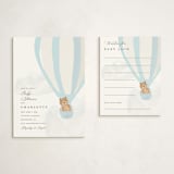 "Hot Air Balloon Bear" - Baby Shower Insert Cards in Blue Berry by Teju Reval - With Invitation