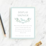 "Baby Shower Wreath" - Baby Shower Insert Cards in Celeste by Melinda Denison - Front