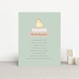 "Lil Duck" - Baby Shower Insert Cards in Sage by Itsy Belle Studio - Front