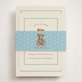 "Antique Teddy Bear" - Baby Shower Insert Cards in Frost by Becky Nimoy - With Bellyband