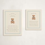 "Antique Teddy Bear" - Baby Shower Insert Cards in Frost by Becky Nimoy - With Invitation
