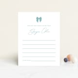 "Crib Bows" - Baby Shower Insert Cards in Powder Blue by Carolyn MacLaren - Front