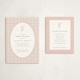 "Delicate Bloom" - Baby Shower Insert Cards in Ballet Slipper by Jessica Williams - With Invitation