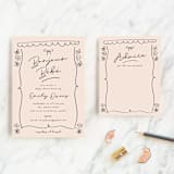 "Oh Bebe" - Baby Shower Insert Cards in Blush by Ashley Iwafuchi - With Invitation