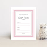 "Border Ribbon" - Baby Shower Insert Cards in Rosy Cheeks by Carolyn MacLaren - Front