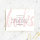 "Whisper" - Baby Shower Insert Cards in Blush by Sara Hicks Malone - Front