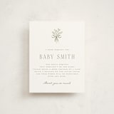 "Adventure" - Baby Shower Insert Cards in Sage by Petra Kern - Front