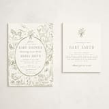 "Adventure" - Baby Shower Insert Cards in Sage by Petra Kern - With Invitation