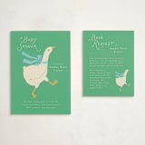 "Goose" - Baby Shower Insert Cards in Sage by Lori Wemple - With Invitation