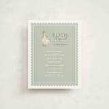 "Story Book Frame" - Baby Shower Insert Cards in Sage by Kristen Smith - Front