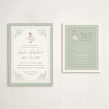 "Story Book Frame" - Baby Shower Insert Cards in Sage by Kristen Smith - With Invitation