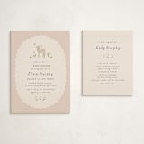 "Woodland Fawn" - Baby Shower Insert Cards in Blush by JeAnna Casper - With Invitation