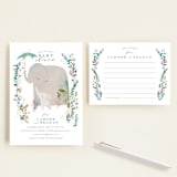 "Elephant Shower" - Baby Shower Insert Cards in Forest by Lori Wemple - With Invitation