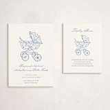 "Baby pram" - Baby Shower Insert Cards in Navy by Huefete - With Invitation