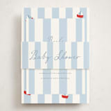 "Sail Boats Baby" - Baby Shower Insert Cards in Periwinkle by Angela Thompson - With Bellyband