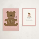 "Beary Cute" - Baby Shower Insert Cards in Rose by mo kelley - With Invitation