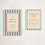 "Elegant stripes" - Baby Shower Insert Cards in Azure by motifmyway - With Invitation