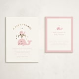 "Baby Whale On The Way" - Baby Shower Insert Cards in Baby Pink by mo kelley - With Invitation