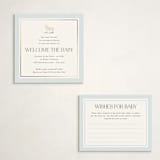 "Sweet Stripes" - Baby Shower Insert Cards in Sky Blue by Lucrecia Caporale - With Invitation