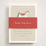 "festive rocking horse" - Baby Shower Insert Cards in Eggnog by Rebecca Durflinger - With Bellyband