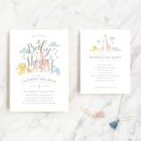 "Petite Jungle shower" - Baby Shower Insert Cards in Forest by Jennifer Wick - With Invitation