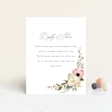 "Timeless Blooms" - Baby Shower Insert Cards in Peony by Susan Moyal - Front