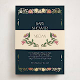 "Gilded Tapestry" - Baby Shower Insert Cards in Midnight Garden by Simona Camp - With Bellyband