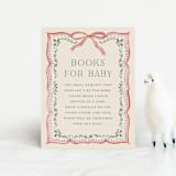 "Ribbon Stripe Holiday" - Baby Shower Insert Cards in Eggnog by Chris Griffith - Front