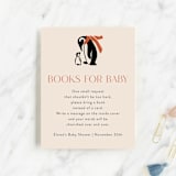 "Penguin Print" - Baby Shower Insert Cards in Scarlet by Lauren Jinhee - Front