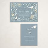 "Little Goose" - Baby Shower Insert Cards in Bluebell by Hudson meet Rose - With Invitation