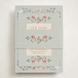 "Parisian Roses" - Baby Shower Insert Cards in Antique Sky by Ana de Sousa - With Bellyband