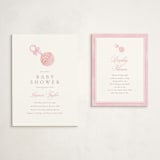 "un hochet" - Baby Shower Insert Cards in Watermelon by Creo Study - With Invitation