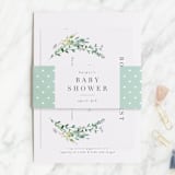"Woodland" - Baby Shower Insert Cards in Forest by Lori Wemple - With Belly Band