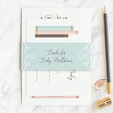 "Storybook Stack" - Baby Shower Insert Cards in Peony by Lehan Veenker - With Belly Band