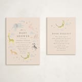"Little Wild One" - Baby Shower Insert Cards in Sand by Hannah Williams - With Invitation