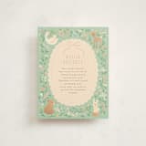 "Garden animals" - Baby Shower Insert Cards in Mint by Jennifer Wick - Front