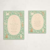 "Garden animals" - Baby Shower Insert Cards in Mint by Jennifer Wick - With Invitation