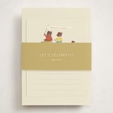 "Baby Makes Three" - Baby Shower Insert Cards in Cream by Kiersten Garner - With Bellyband