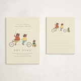 "Baby Makes Three" - Baby Shower Insert Cards in Cream by Kiersten Garner - With Invitation