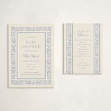 "Bloomy Baby" - Baby Shower Insert Cards in Cobalt by Ana Sharpe - With Invitation
