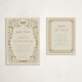 "Vintage Butterfly" - Baby Shower Insert Cards in Moss by Joanna Griffin - With Invitation