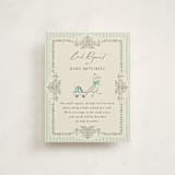"Little Welcome" - Baby Shower Insert Cards in Seafoam by Jackie Crawford - Front