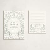 "The Adventure Begins" - Baby Shower Insert Cards in Sage by Kiersten Garner - With Invitation