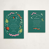 "Little Bug" - Baby Shower Insert Cards in Garden by Hudson meet Rose - With Invitation