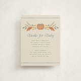 "Pumpkins + Bows" - Baby Shower Insert Cards in Cornflower by Laura Hankins - Front