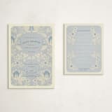 "Pastel Baby  Blooms" - Baby Shower Insert Cards in Bluebird by Peony Rose Design - With Invitation